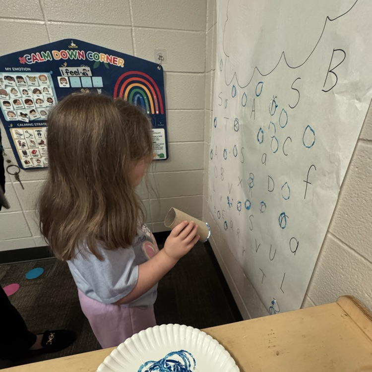 student finding r rain drops