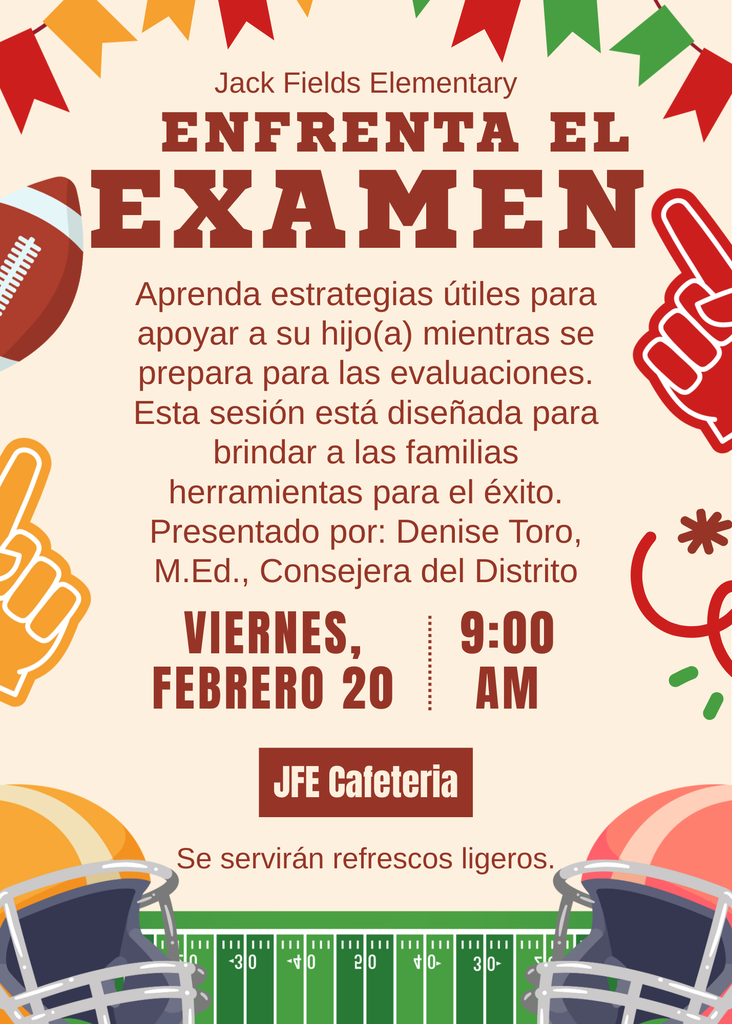 Tackle the test flyer -Spanish