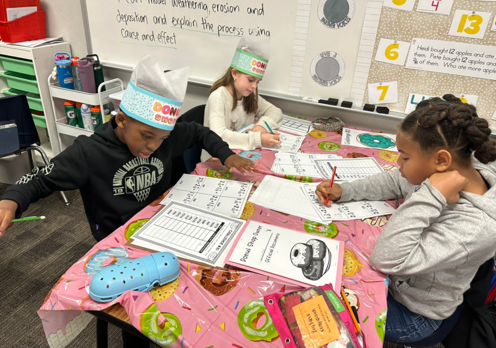 Fraction practice in Ms. Welch's class