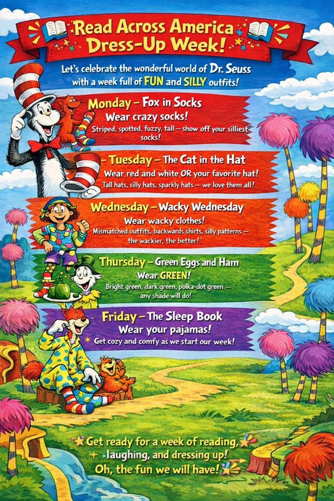 Read Across America Dress Up Week 2026