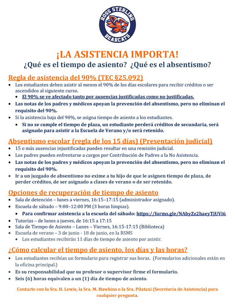 Attendance One Pager (Spanish)