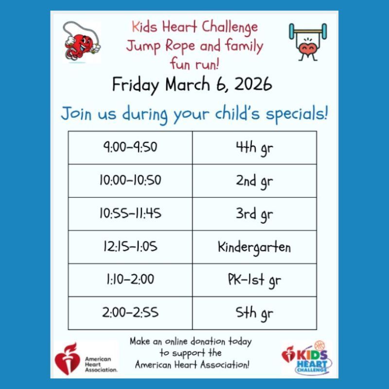 Kids Heart Challenge Jump Rope and Family Fun Run