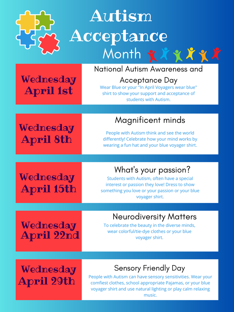 Autism Awareness Month dress up dates