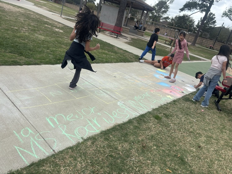 kids art and hop scotch 