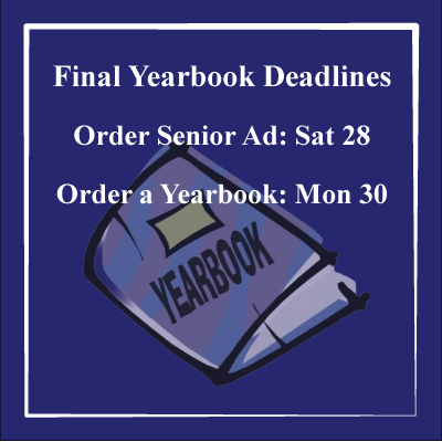Yearbook Deadline is March 30th