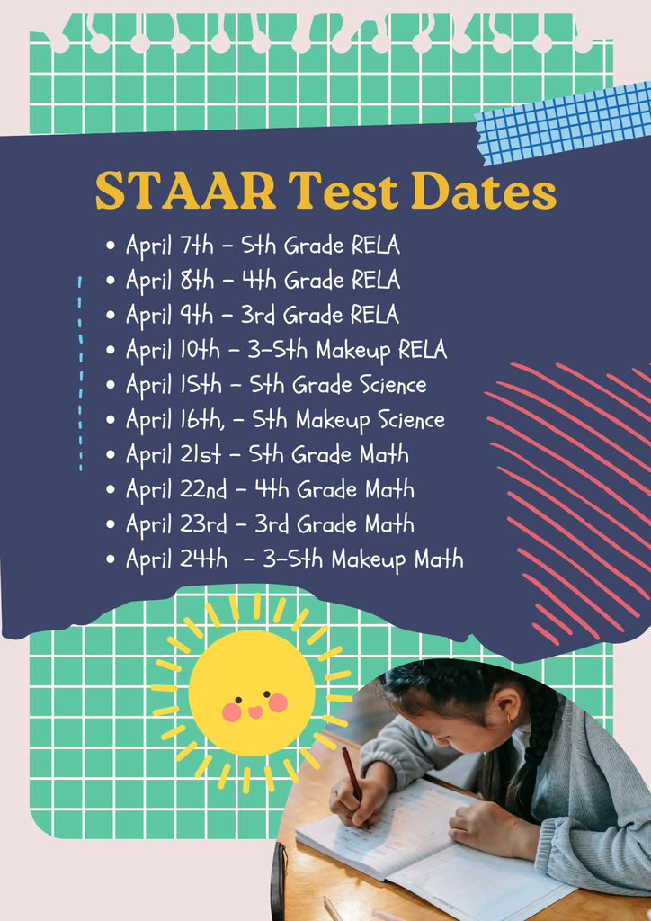 STAAR Test Dates Graphich