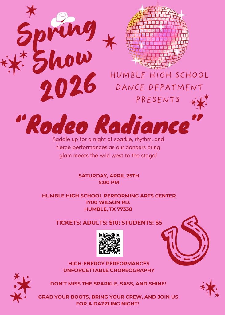 Flier for Humble High School Spring Show 2026