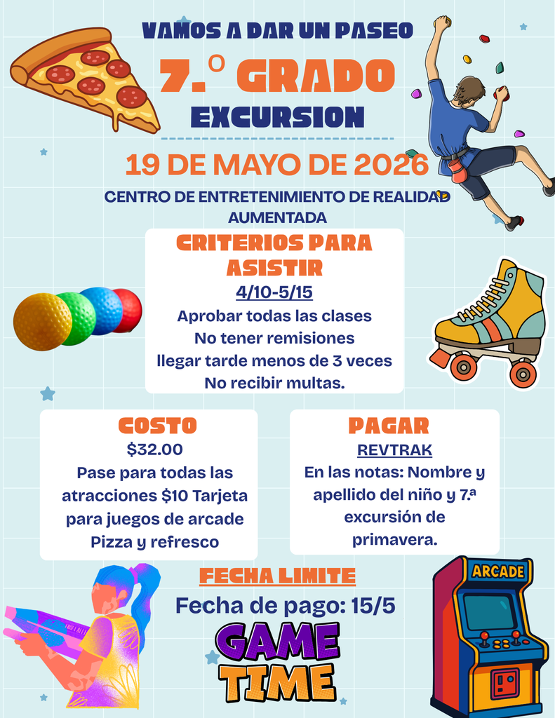 7th Grade Class' Spring Field Trip (Spanish)