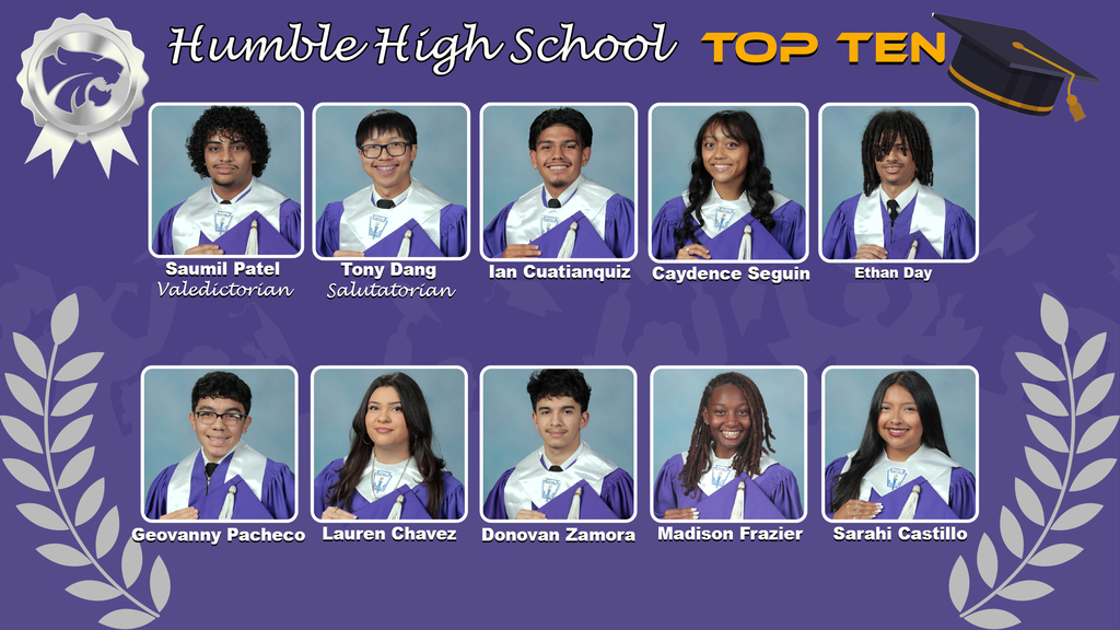 Congratulations to the Humble High School Class of 2026 Top Ten!