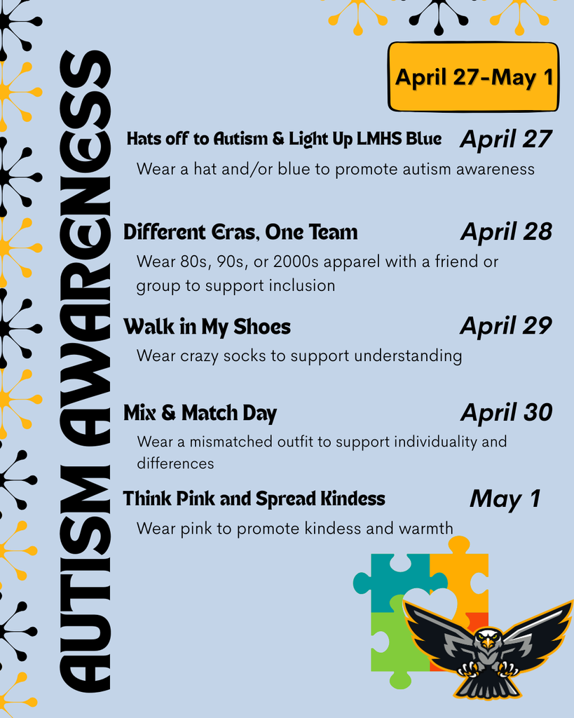 Austism Awareness Week Dress Up Days
