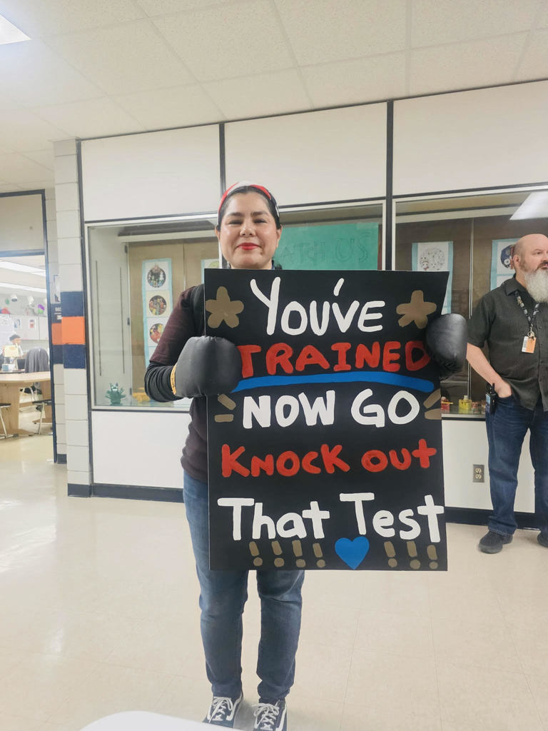 SMS Algebra I Teacher, Mrs. Gonzales, encourages students to Knock Out the STAAR test. 