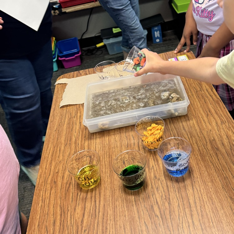 students doing science project