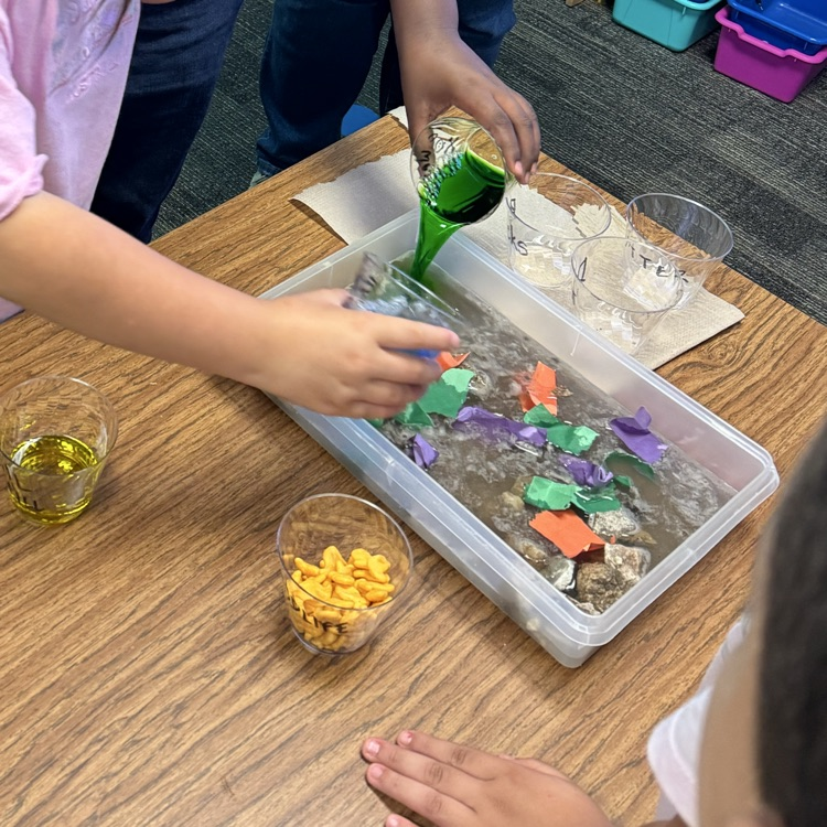 students doing science project