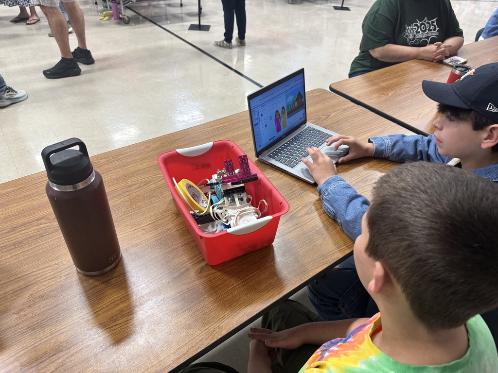 Students working on their robotics competition.