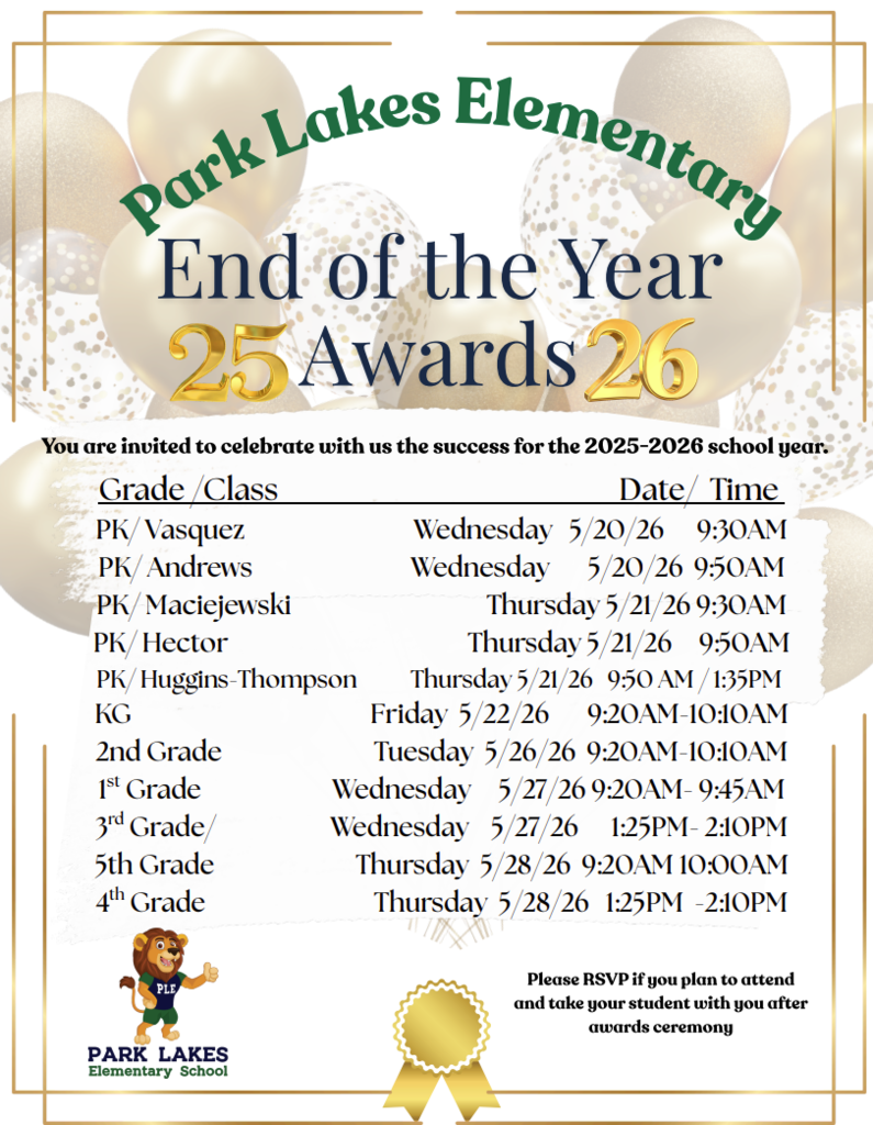 Award Ceremony Flyer with times and dates