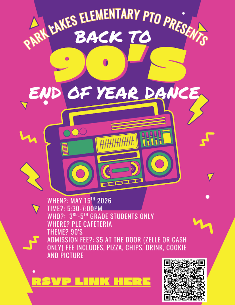 End of year Dance Flyer with information and QR code