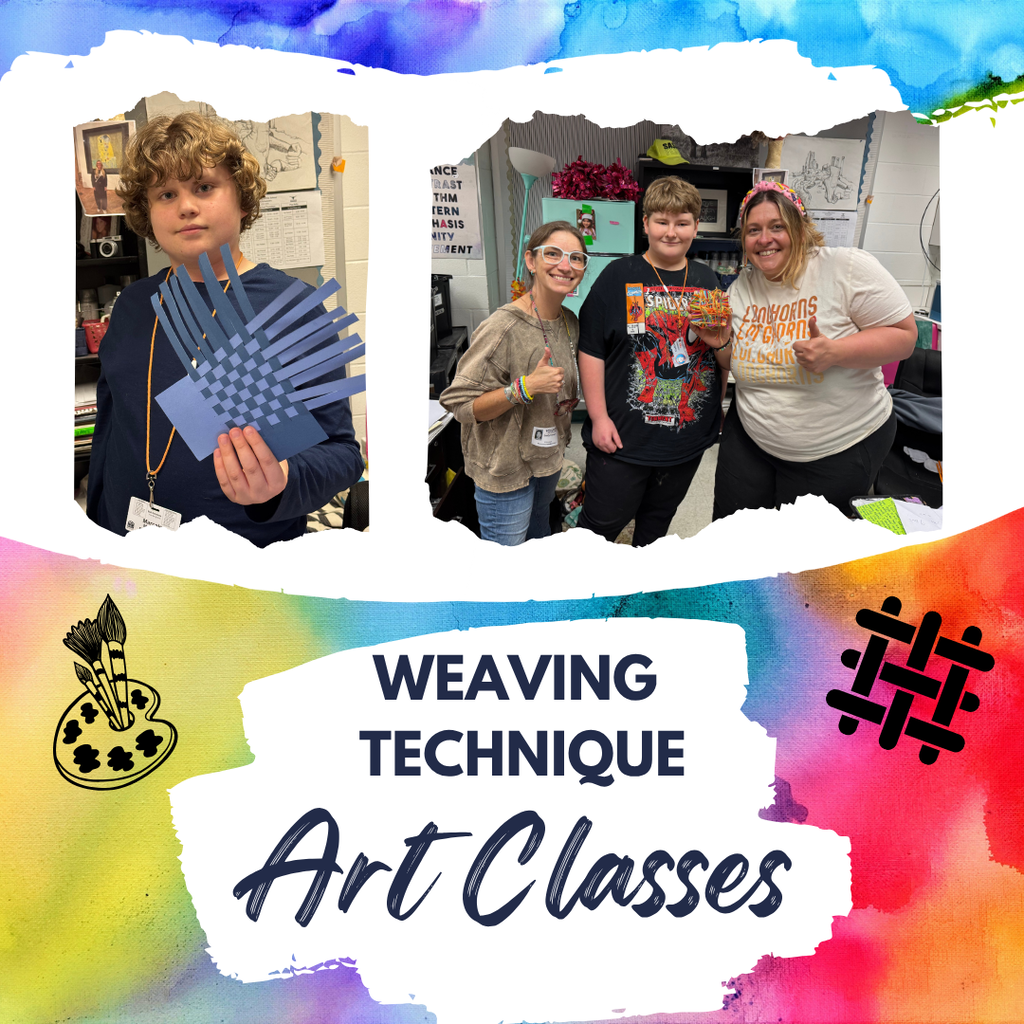 🎨☀️🌈 As summer approaches, RMS Art classes are exploring fun techniques like weaving while students create colorful, creative masterpieces! 🧶✨