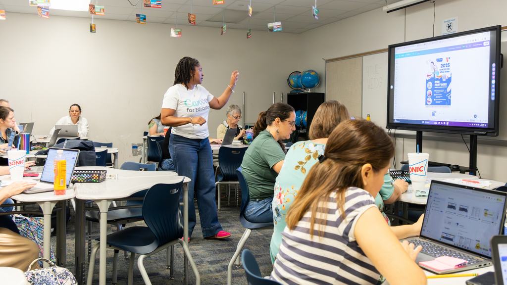 educators learning digital programs for graphic design