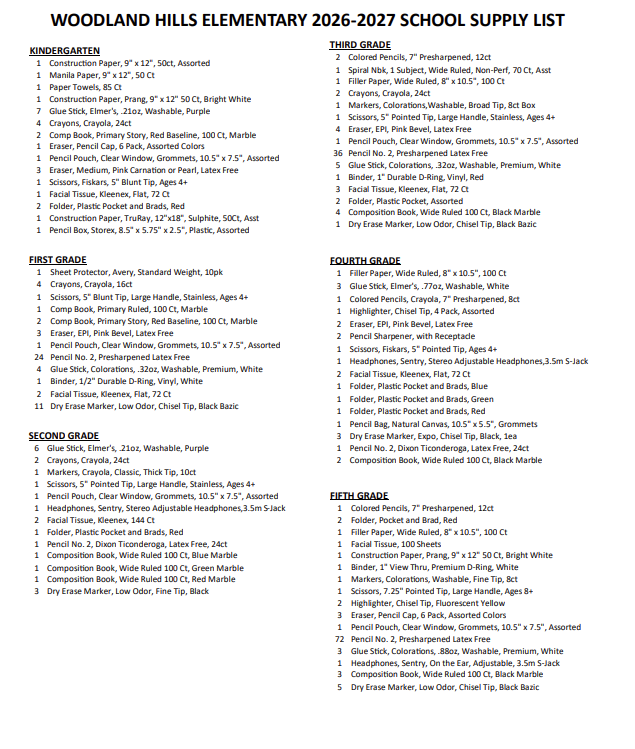 supply list