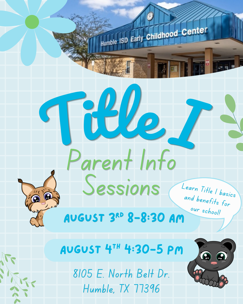 2026-2027 Title I Parent Info Sessions flyer