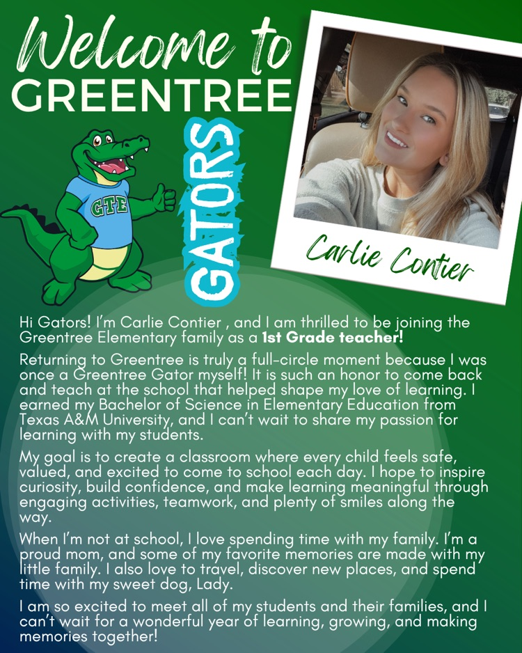 welcome Carlie Contier 