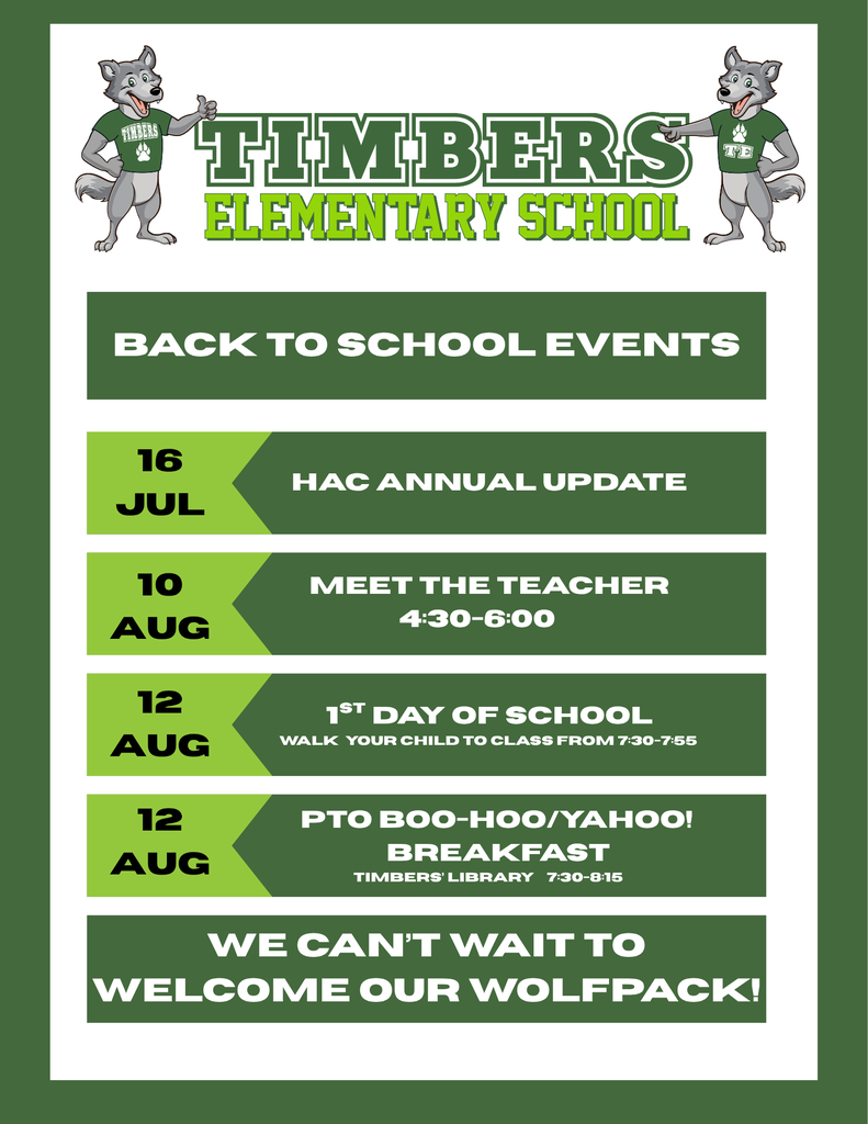 TE Back to School Event schedule