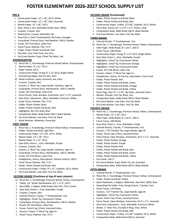 supply list 