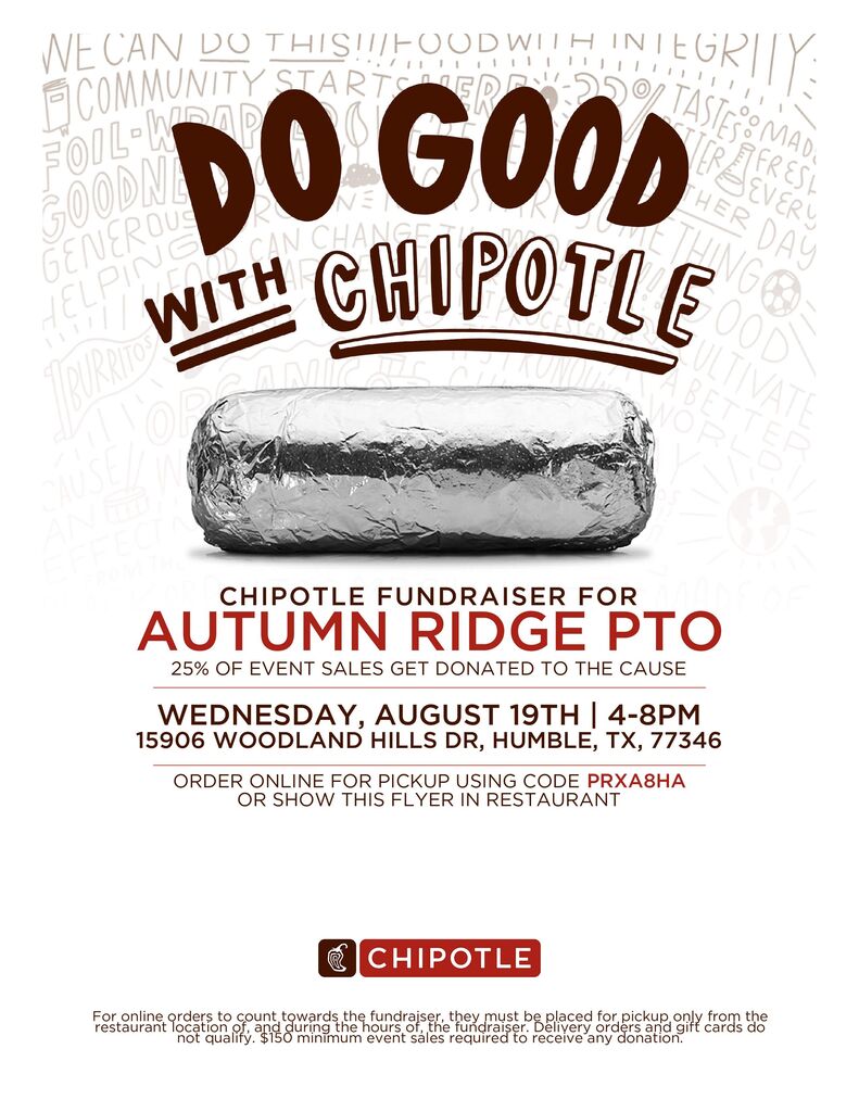PTO Fundraiser Aug- Chipotle