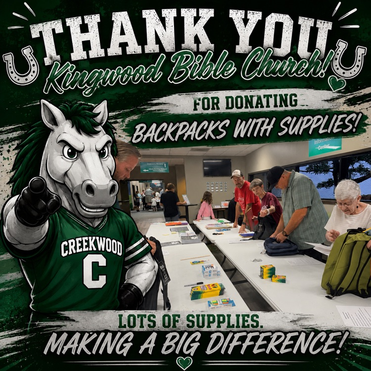 Thank you for donated supplies graphic.