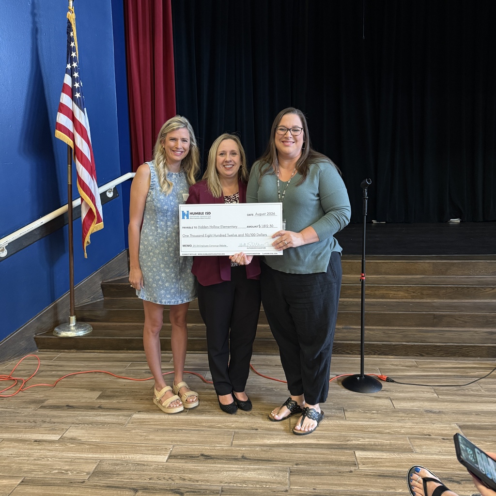HHE receives a check from the Humble ISD Education Foundation