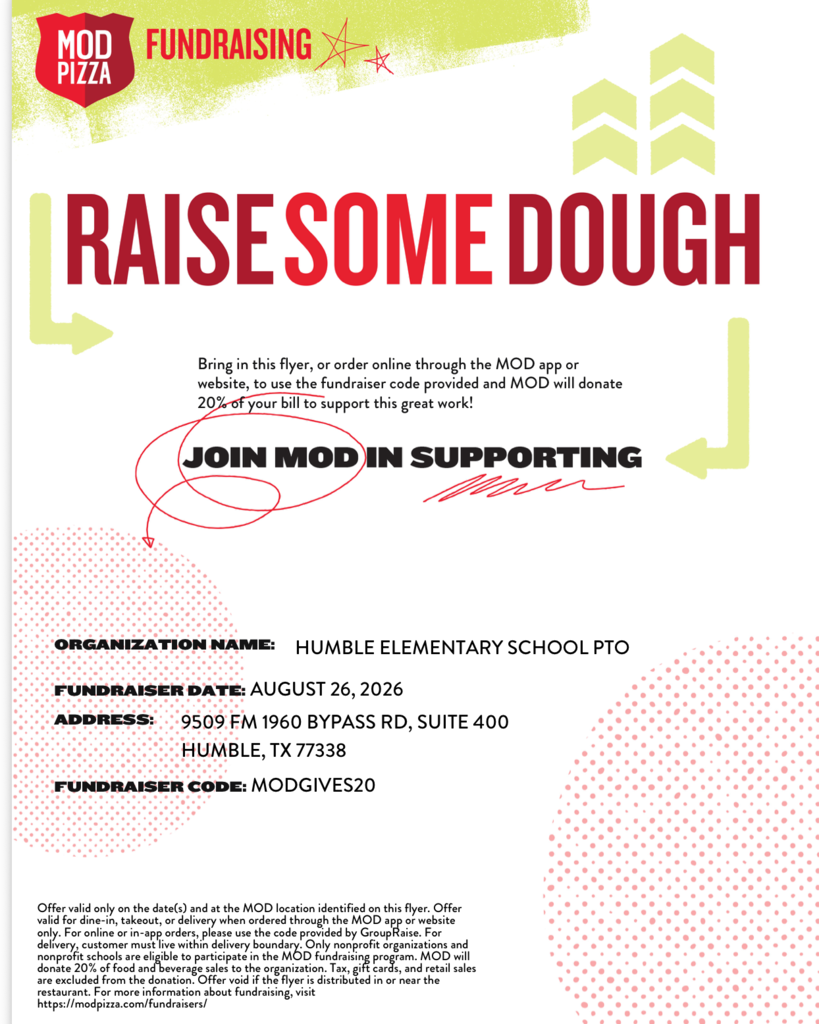 MOD Pizza PTO Spirit Night Flyer