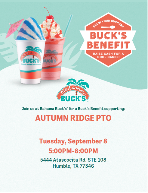 Bahama Bucks Spirit Night , Sept 8, 2026
