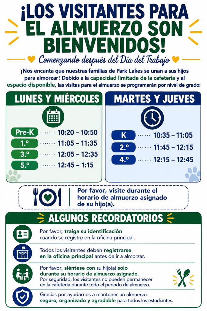 Lunch Visitor Flyer in Spanish