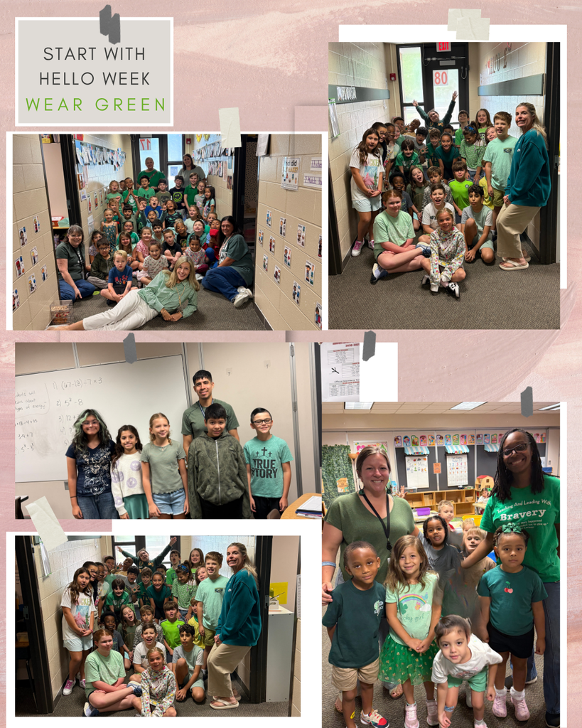 Start with Hello Week - Roadrunners wearing Green to show we are ready to reach out and say HELLO!