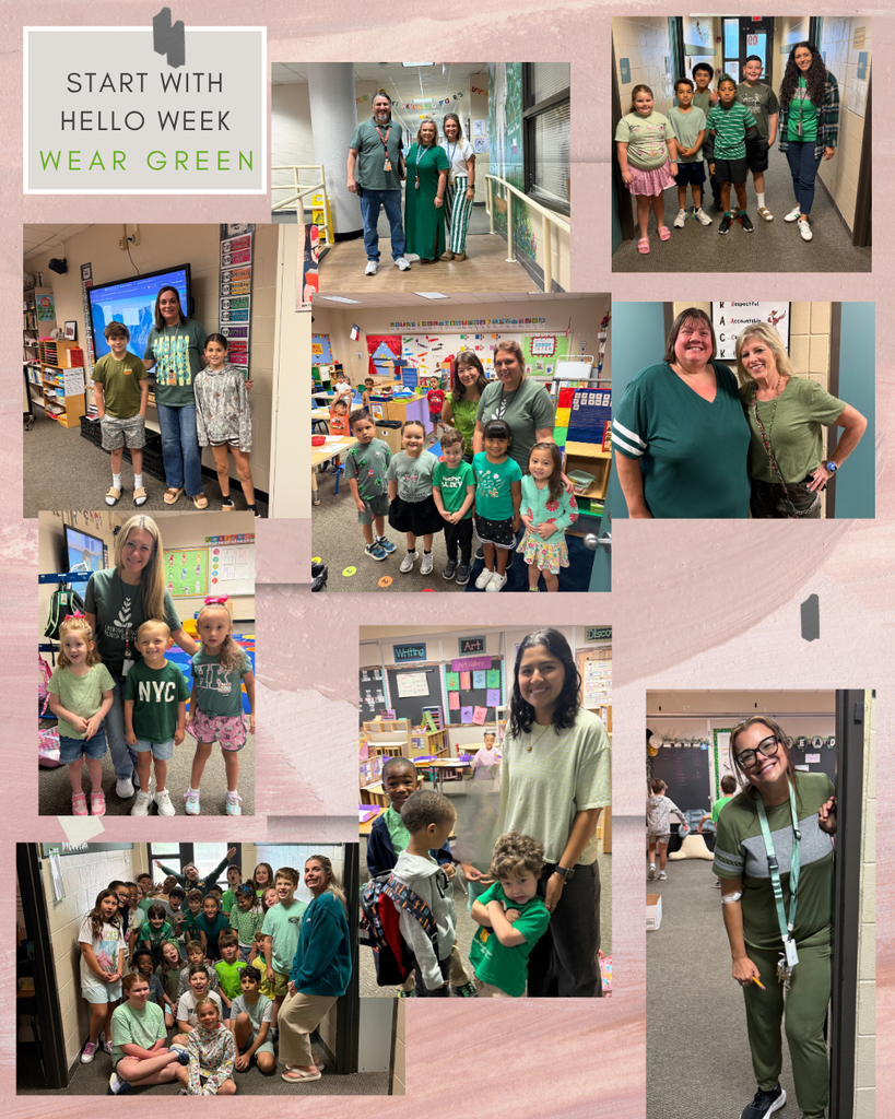 Start with Hello Week - Roadrunners wearing Green to show we are ready to reach out and say HELLO!