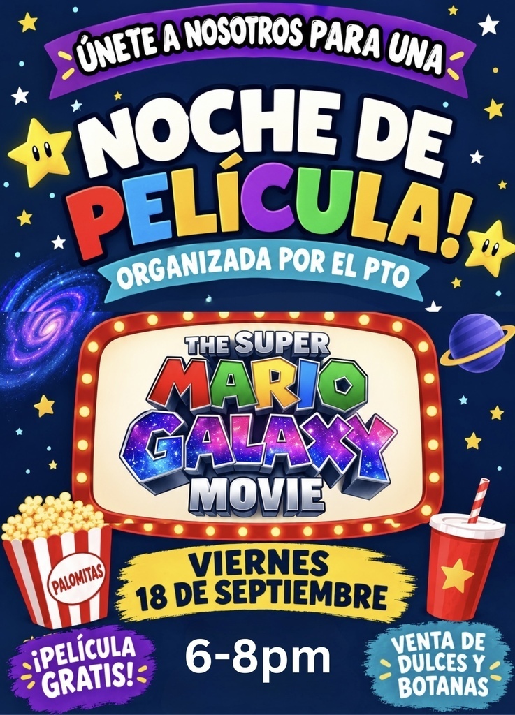 PTO Movie Night Flyer in Spanish