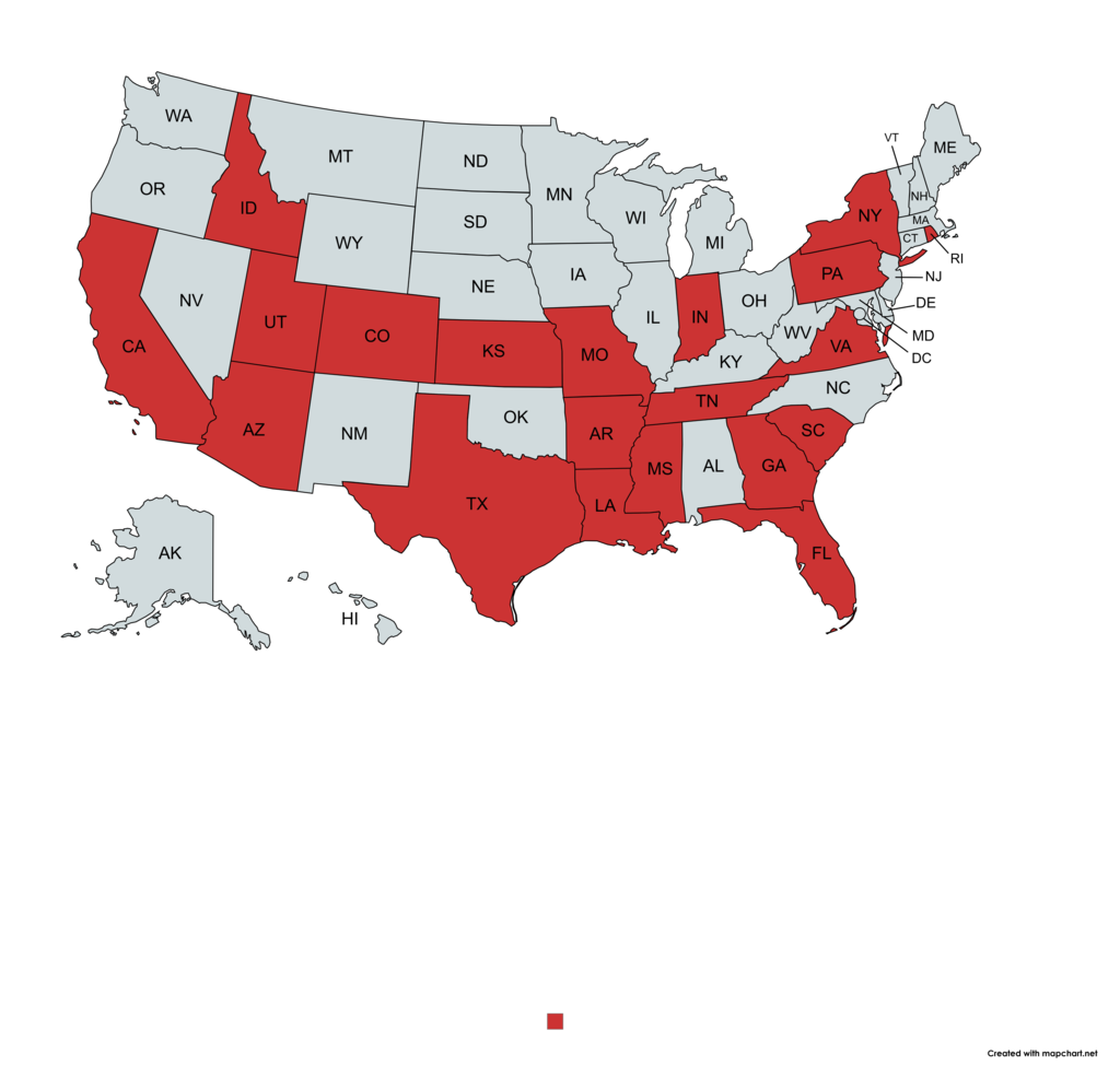 🗺️ Our Booster Map is filling up!  We’ve received donations from 20 states—and even one all the way from France! We are so grateful for every donation supporting our students.  Help us reach our goal of $25,000! Share our fundraiser with friends and family near and far. Which state will be next? ❤️  #SupportOurStudents #BoosterFundraiser #RoadTo25K