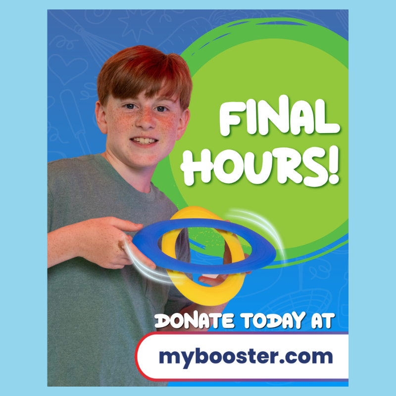 DWE Boosterthon last chance for double frisbee.
