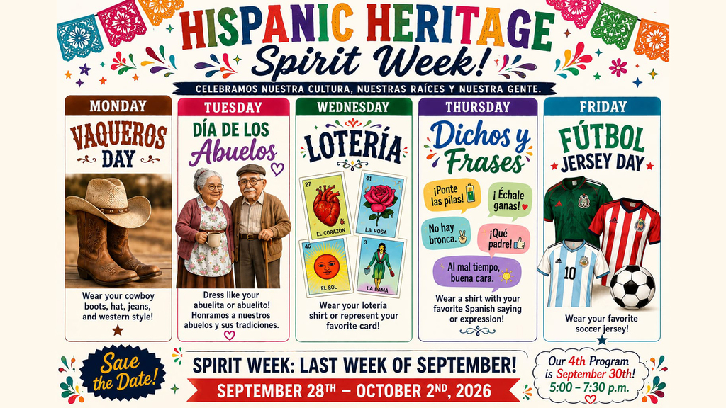 Hispanic Heritage Spirit Week Flier