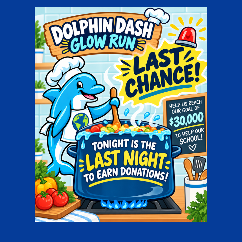 DWE Last Night for Donations & Dolphin Glow Run is Friday, Sept. 25th