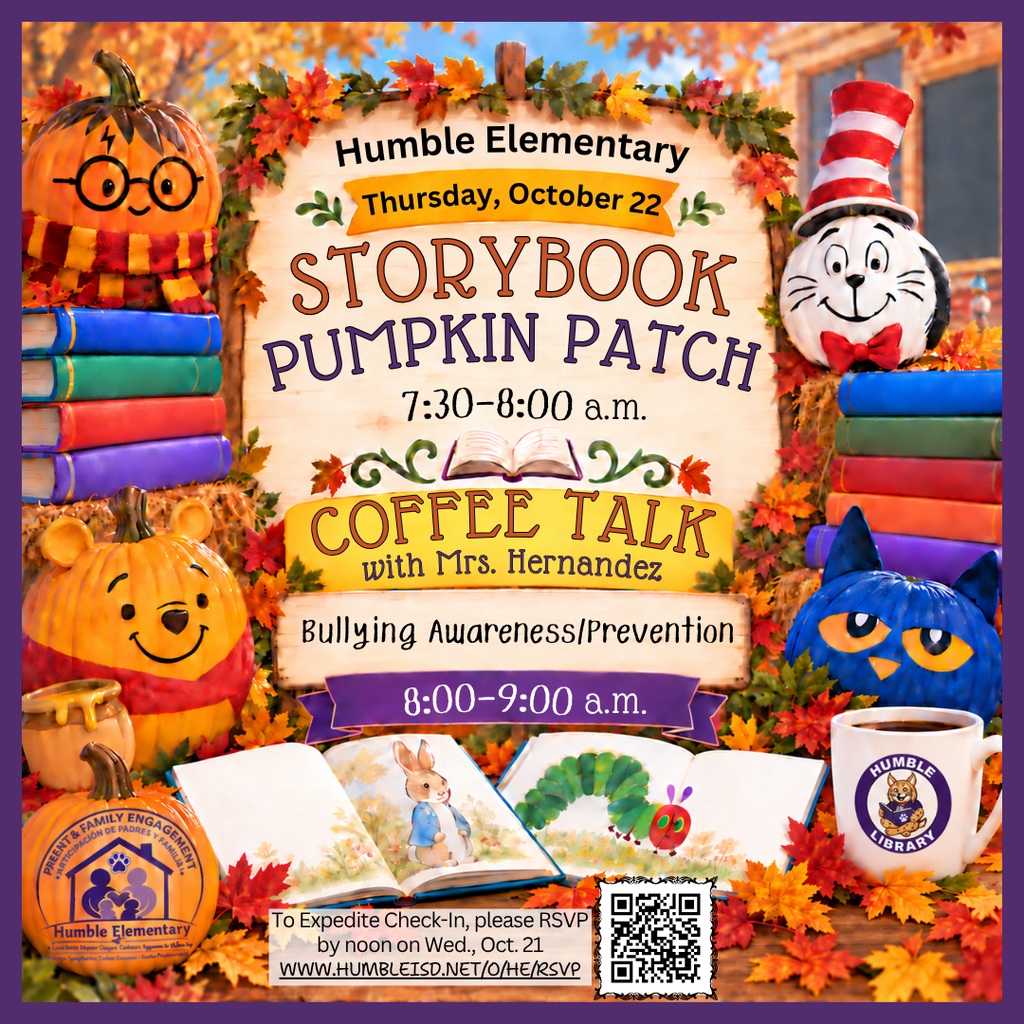 Storybook Pumpkin Patch & Coffee Talk Flyer - Spanish