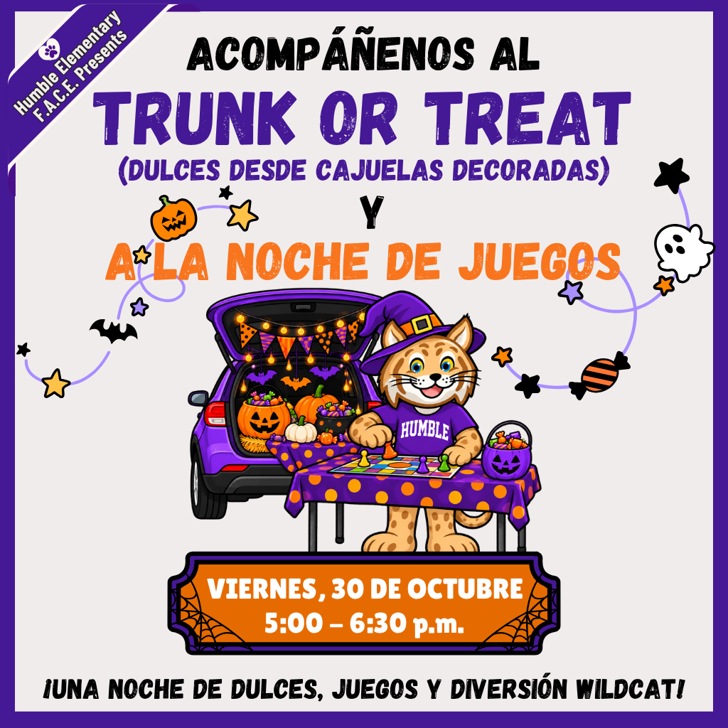 Trunk or Treat/Game Night Flyer - Spanish