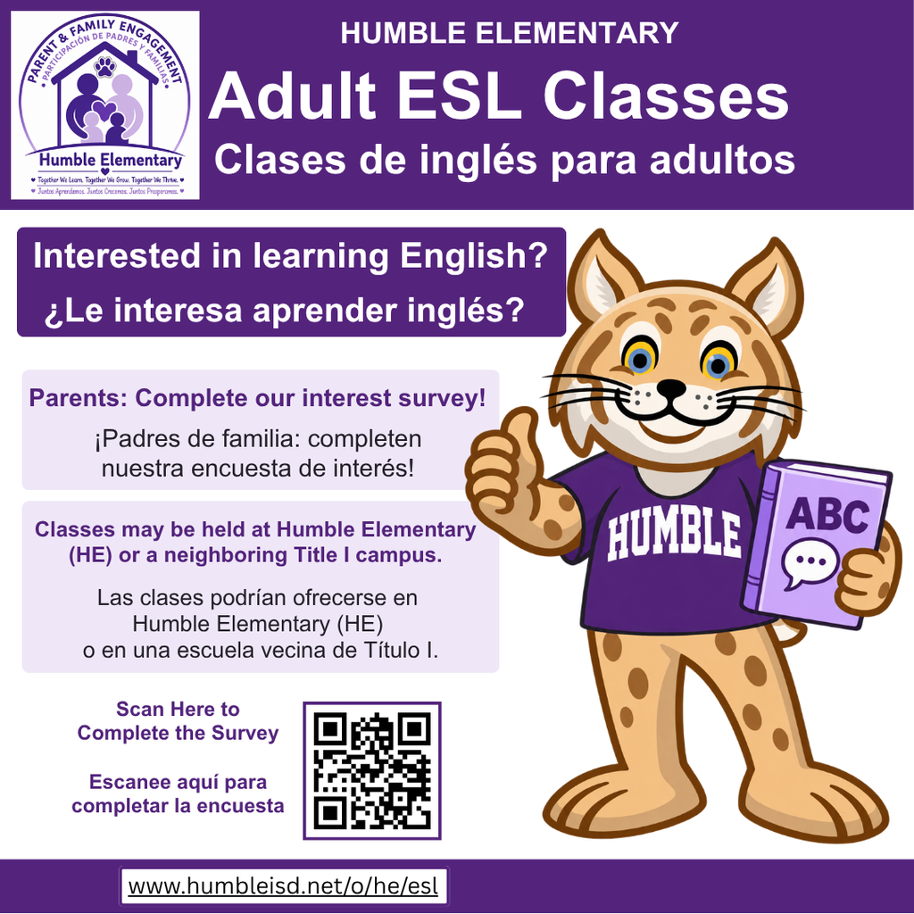 Adult ESL Interest Survey Flyer