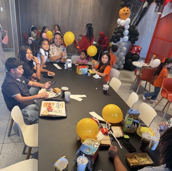 Students enjoying McDonald's