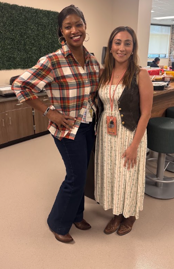 Ms. Bogan and Ms. Martinez at our Hispanic Heritage Potluck!