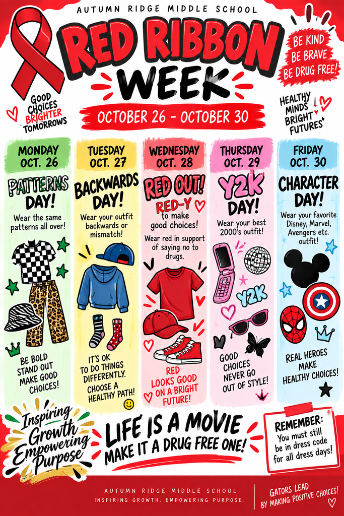 Red Ribbon Week Dress Up Days