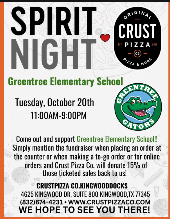 Crust Pizza Spirit Night