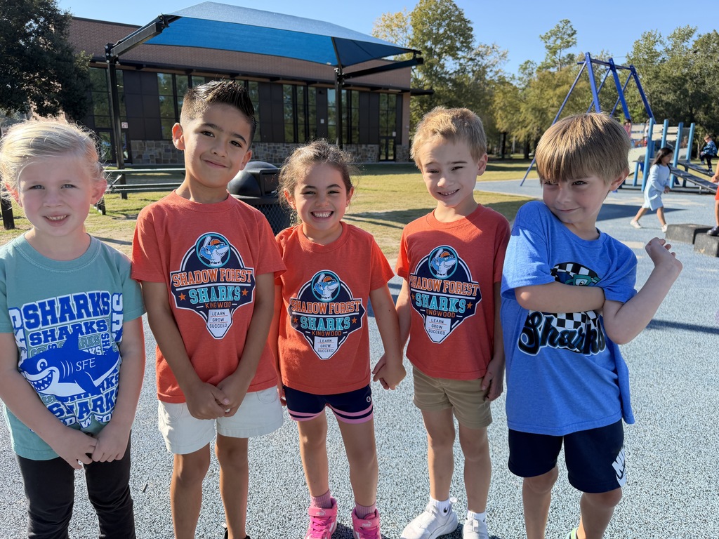 students wearing spirit shirts on playground