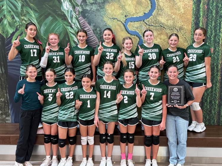 A group of young girls, wearing numbered green jerseys, standing together in front of a wall.