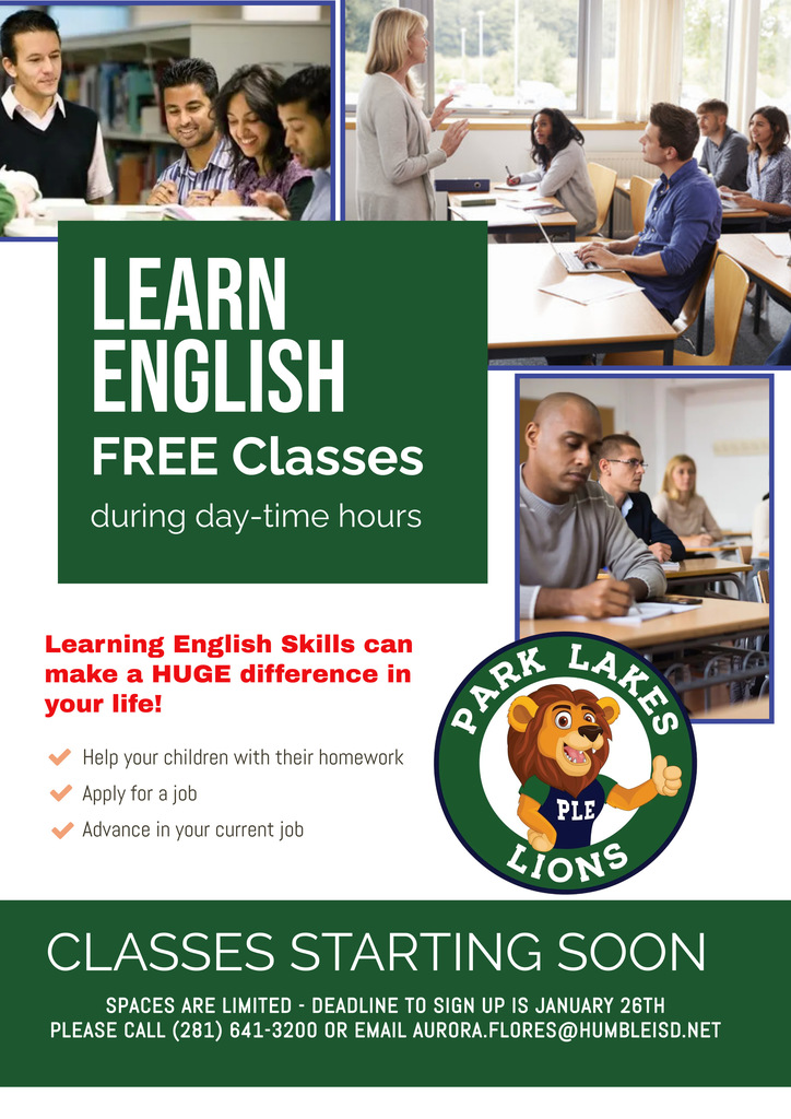 Flyer for Parents English Classes